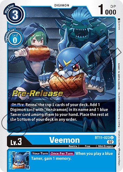 Veemon Dimensional Phase Pre-Release Cards card price