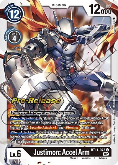 Justimon: Accel Arm Dimensional Phase Pre-Release Cards Uncommon Digimon card — value and price
