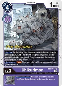 Chikurimon - Dimensional Phase Pre-Release Cards - Digimon card