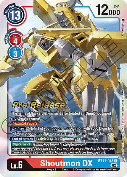 Shoutmon DX - Dimensional Phase Pre-Release Cards - Digimon Card