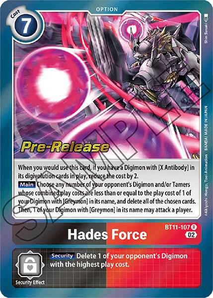 Digimon Trading Card Game Dimensional Phase Rare Hades Force BT11-107