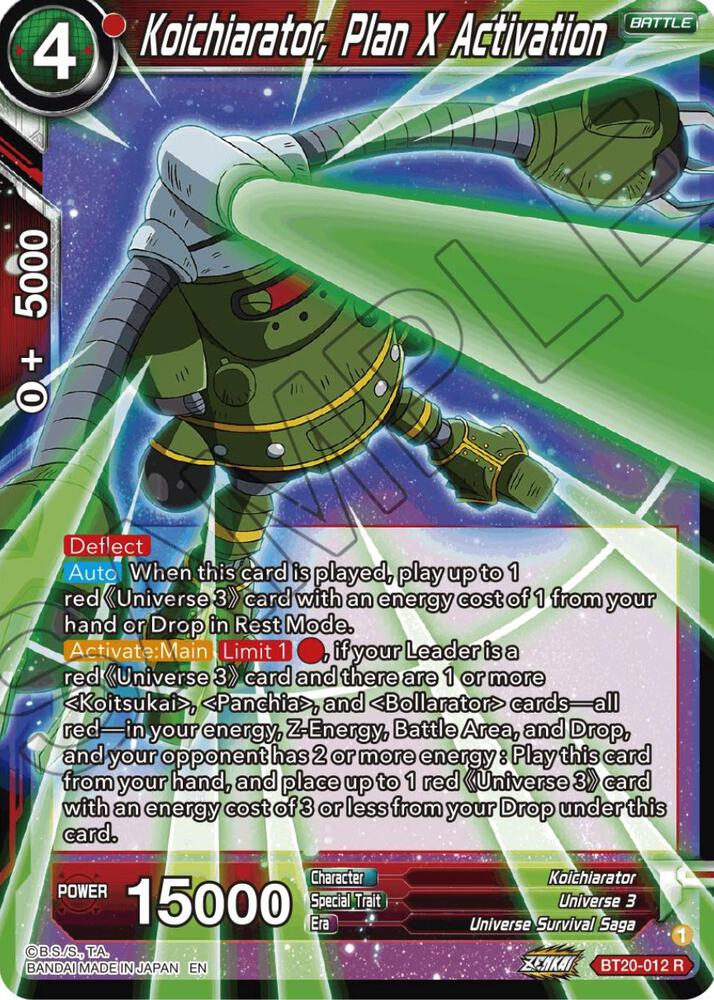 Koichiarator, Plan X Activation - Power Absorbed - Dragon Ball