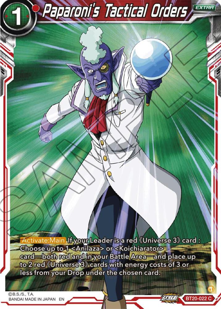 Paparoni's Tactical Orders #BT20-022 — Power Absorbed