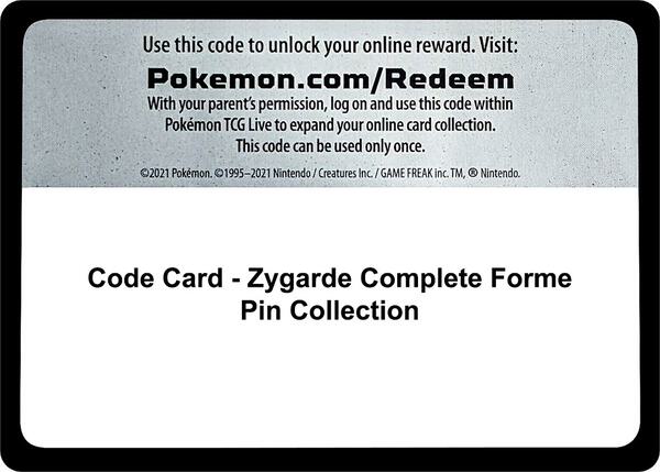 Code Card - Zygarde Complete Forme Pin Collection