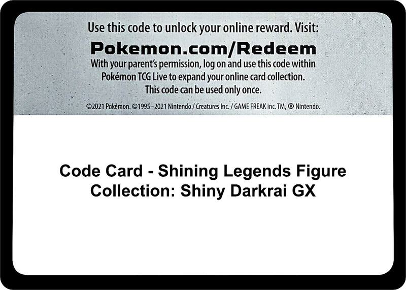 Code Card - Shining Legends Figure Collection: Shiny Darkrai GX  from Shining Legends
