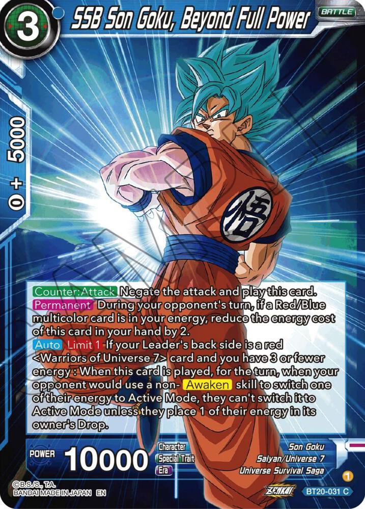 SSB Son Goku, Beyond Full Power #BT20-031 — Power Absorbed