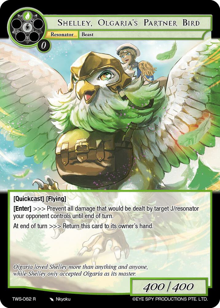 Shelley, Olgaria's Partner Bird