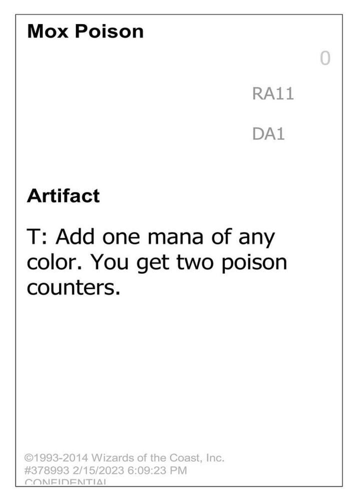 Magic: The Gathering Mox Poison テストカード Mox Poison - Un-Known Event Playtest Cards - Magic: The