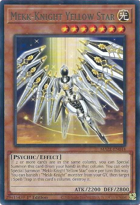 M.K　遊戯王カード　01 Mekk-Knight Yellow Star - Maze of Memories - YuGiOh - TCGplayer.com