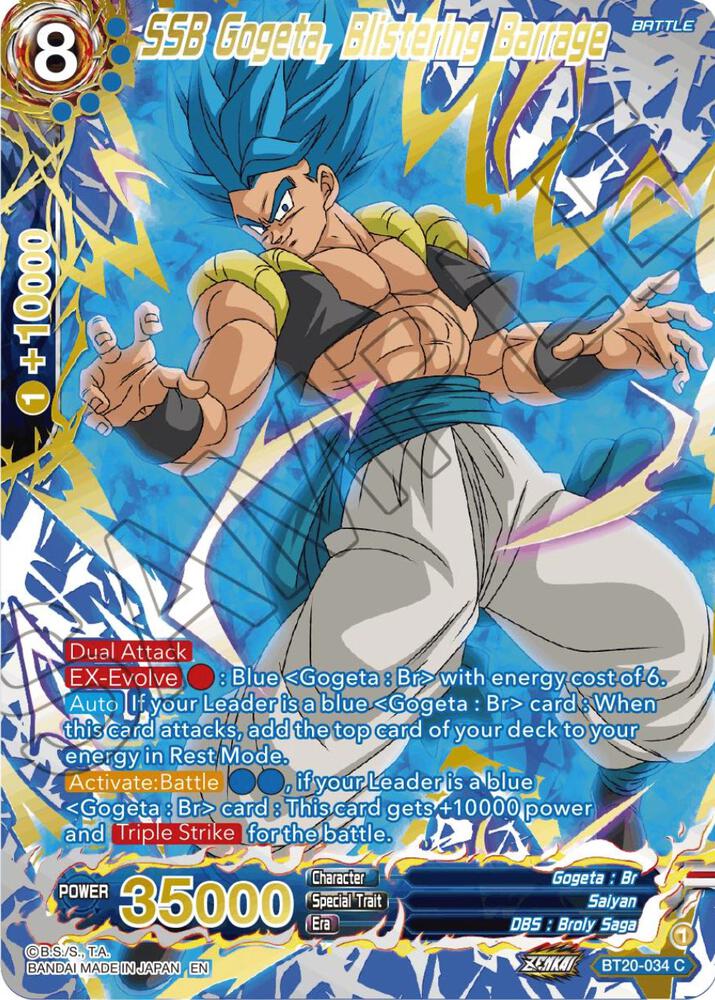 SSB Gogeta, Blistering Barrage (Gold-Stamped) - Power Absorbed
