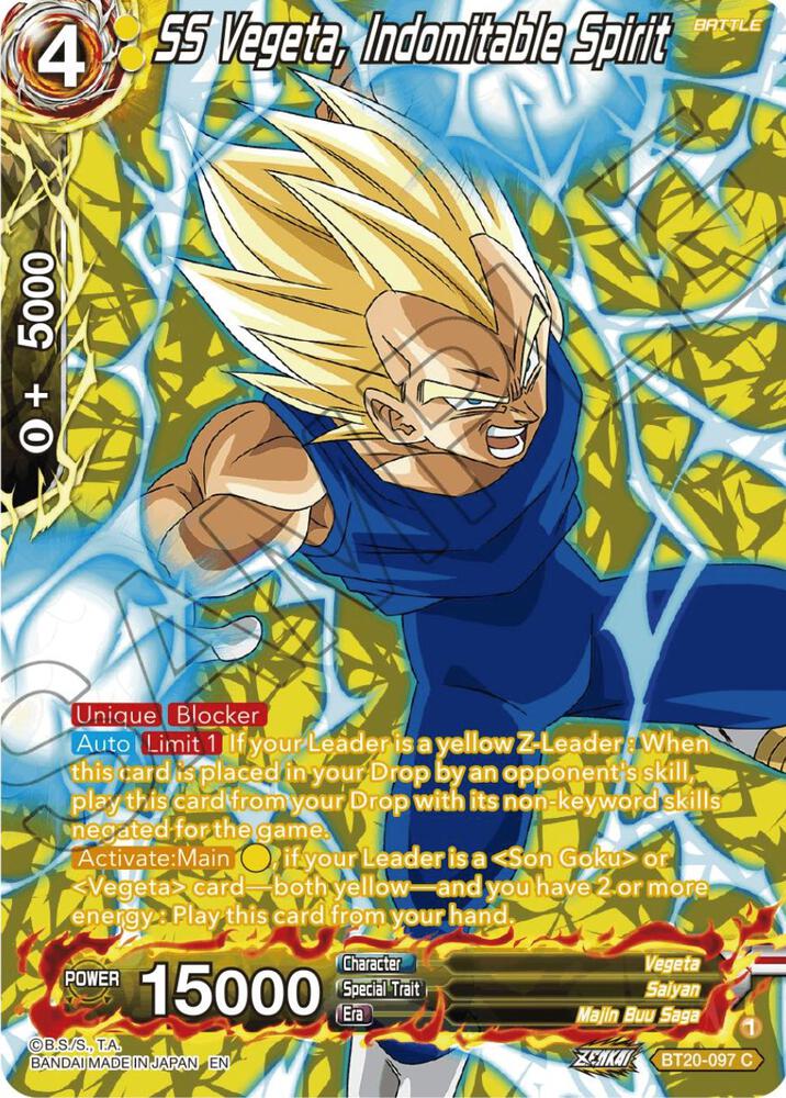 SS Vegeta, Indomitable Spirit (Silver Foil) #BT20-097 — Power Absorbed