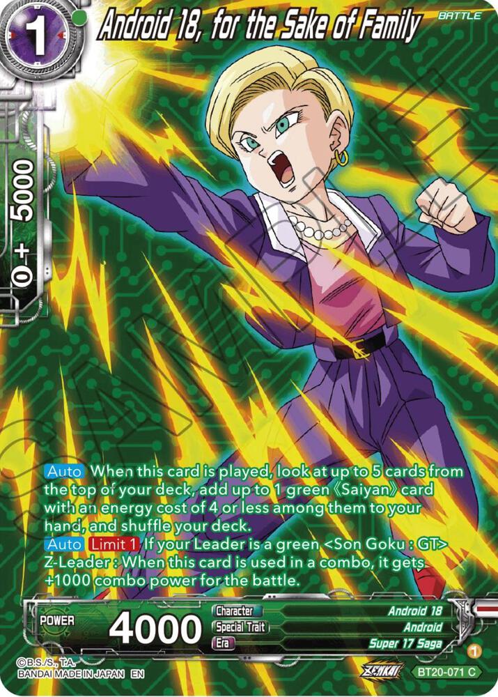 Android 18, for the Sake of Family (Silver Foil) - Power Absorbed