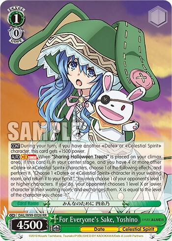 For Everyone's Sake, Yoshino