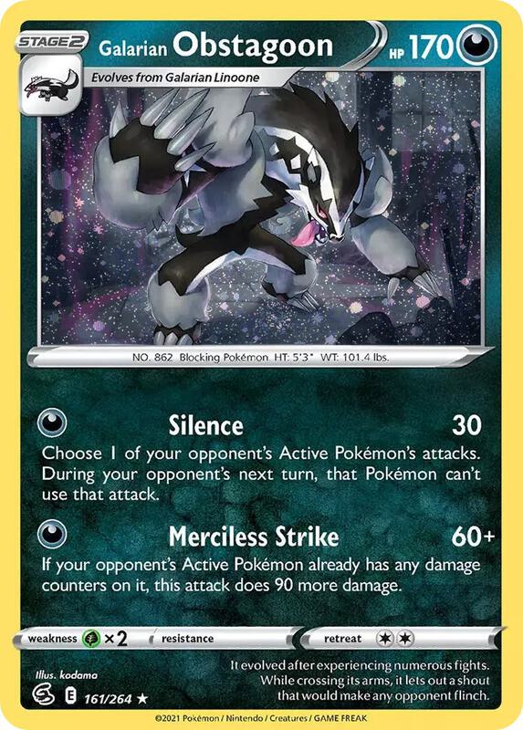 Galarian Obstagoon (Cosmos Holo) 161/264 from Miscellaneous Cards & Products