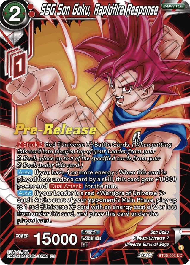 SSG Son Goku, Rapidfire Response #BT20-003 — Power Absorbed Pre-Release Cards
