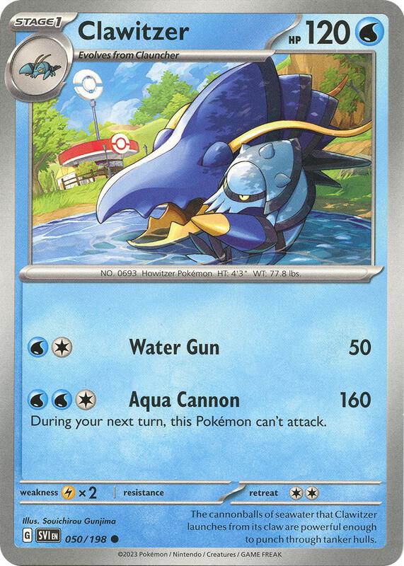 Clawitzer 050/198 from SV01: Scarlet & Violet Base Set