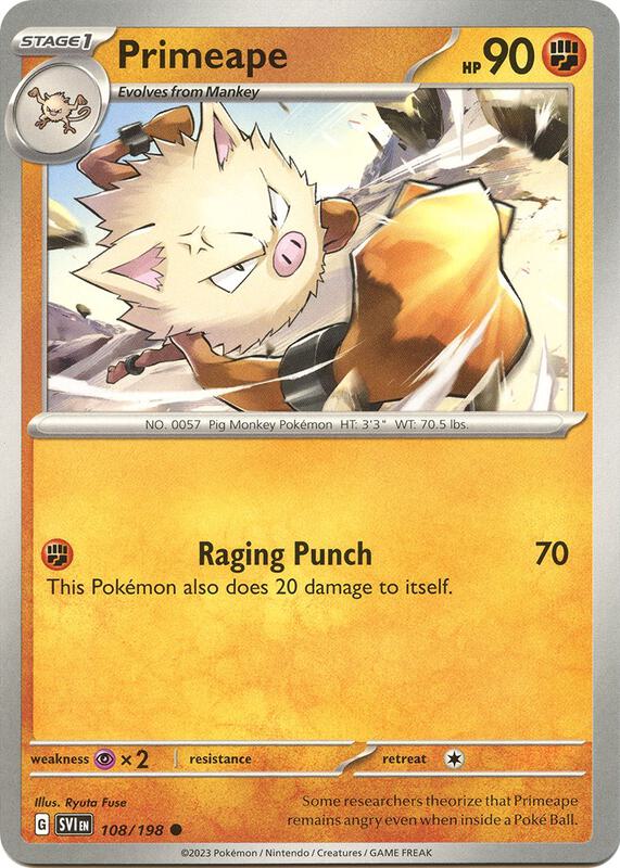 Primeape 108/198 from SV01: Scarlet & Violet Base Set
