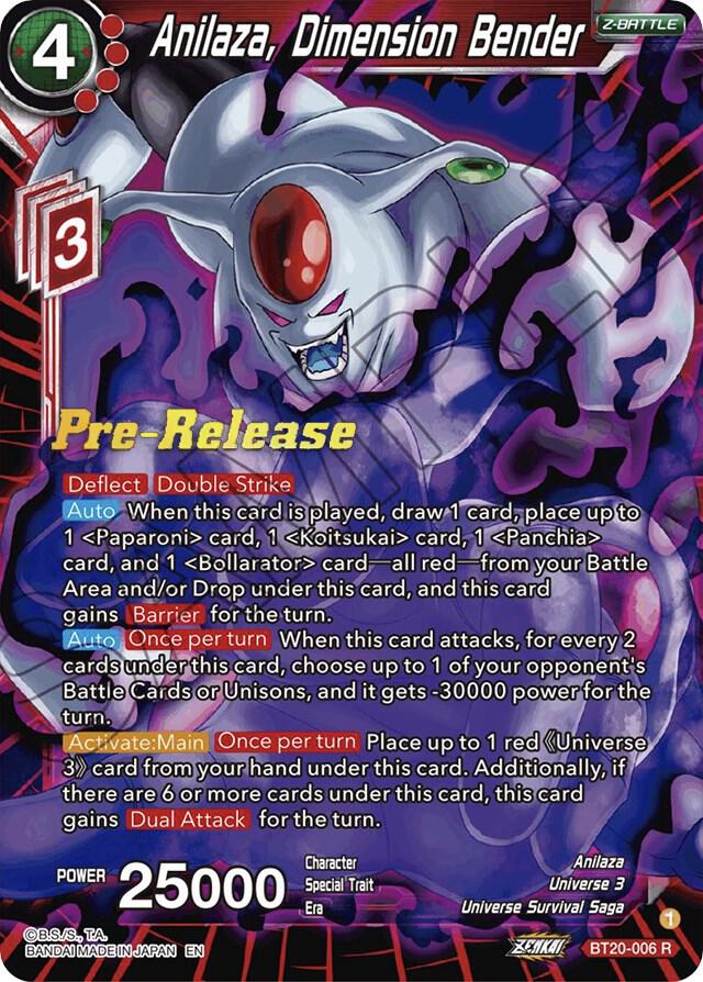 Anilaza, Dimension Bender #BT20-006 — Power Absorbed Pre-Release Cards