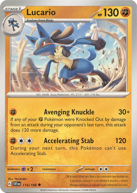 Lucario 114/198 from SV01: Scarlet & Violet Base Set