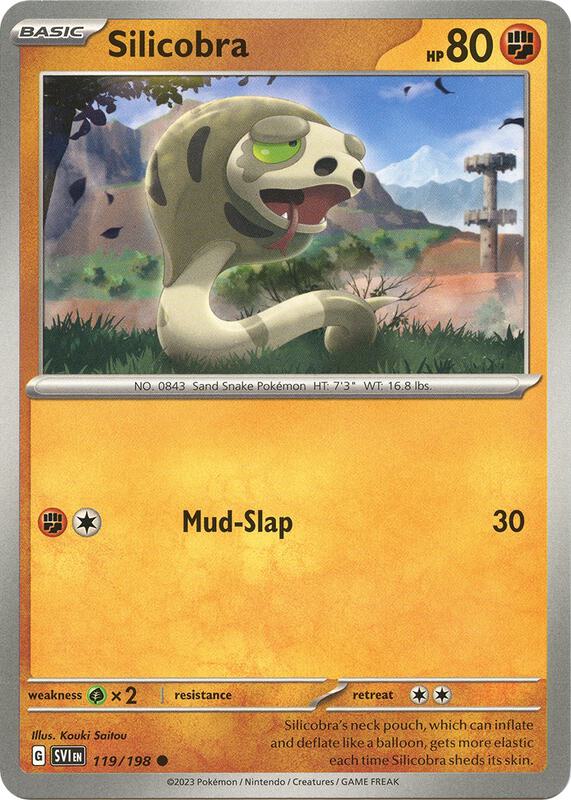 Silicobra 119/198 from SV01: Scarlet & Violet Base Set
