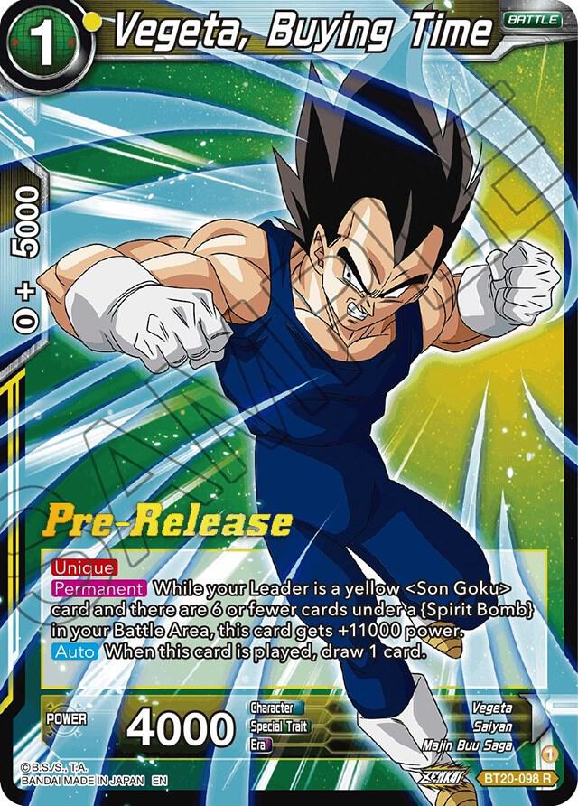 Vegeta, Buying Time #BT20-098 — Power Absorbed Pre-Release Cards
