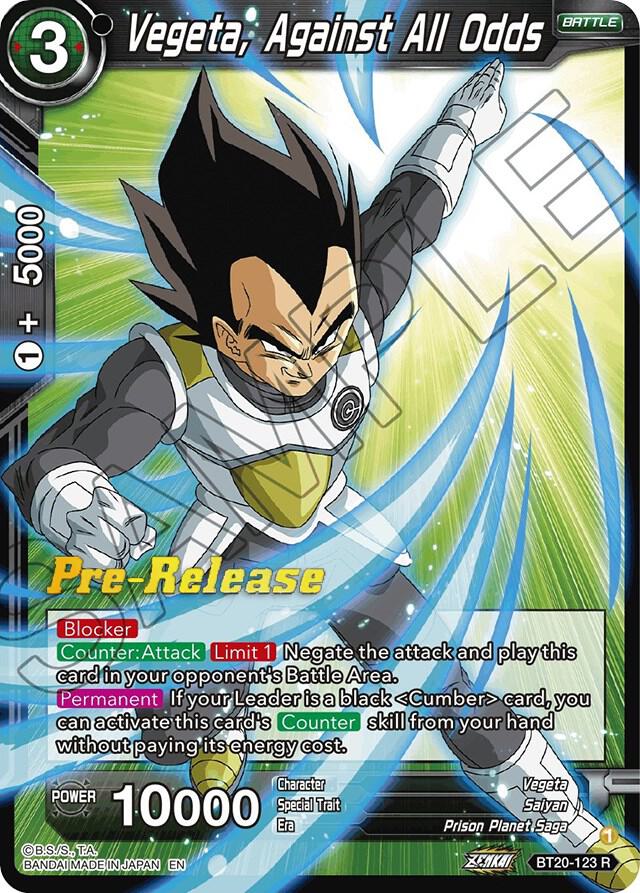 Vegeta, Against All Odds - Power Absorbed Pre-Release Cards