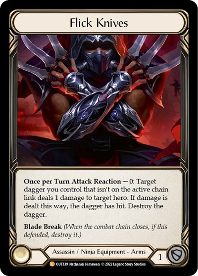 Flick Knives — Cold Foil Outsiders Legendary Flesh and Blood card — value and price