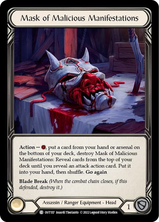Mask of Malicious Manifestations - Outsiders - Flesh and Blood TCG