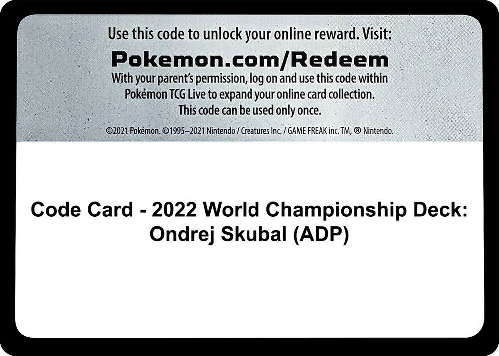 Code Card - 2022 World Championship Deck: Ondrej Skubal (adp)