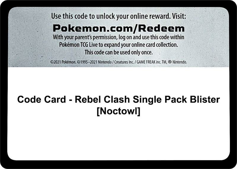 Code Card - Rebel Clash Single Pack Blister [Noctowl]  from SWSH02: Rebel Clash