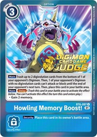 Howling Memory Boost! (Judge Pack 3) - Double Diamond - Digimon card