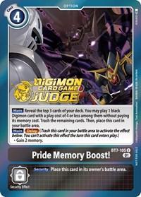 Pride Memory Boost! (Judge Pack 3) - Next Adventure - Digimon card