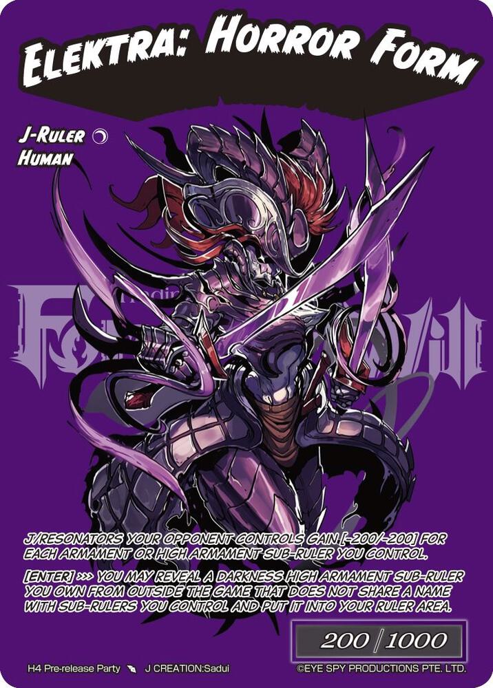 Armament Upgrade // Elektra: Horror Form