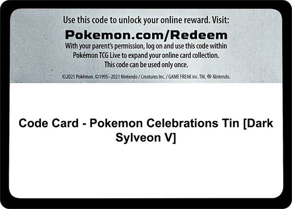 Code Card - Pokemon Celebrations Tin [Dark Sylveon V]