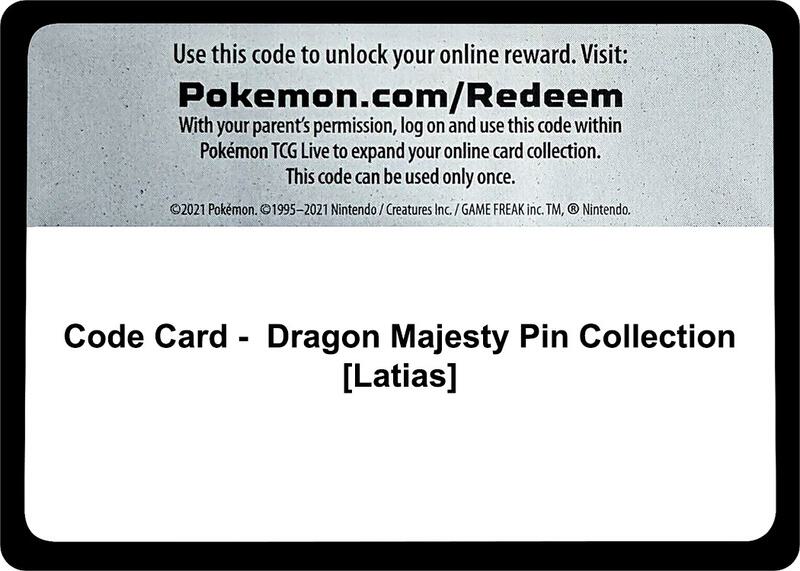 Code Card - Dragon Majesty Pin Collection [Latias]  from World Championship Decks
