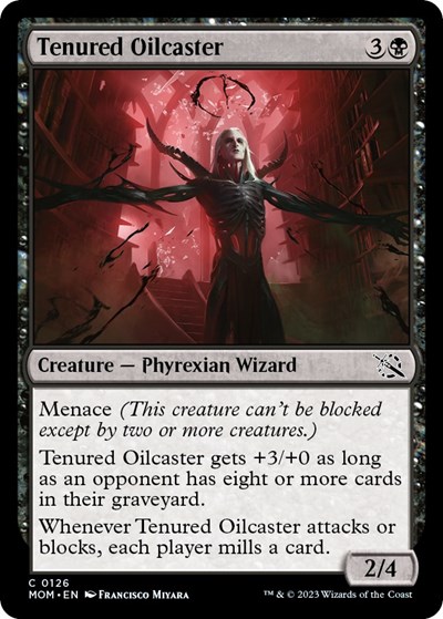 Tenured Oilcaster from MOM #126, Magic: The Gathering card