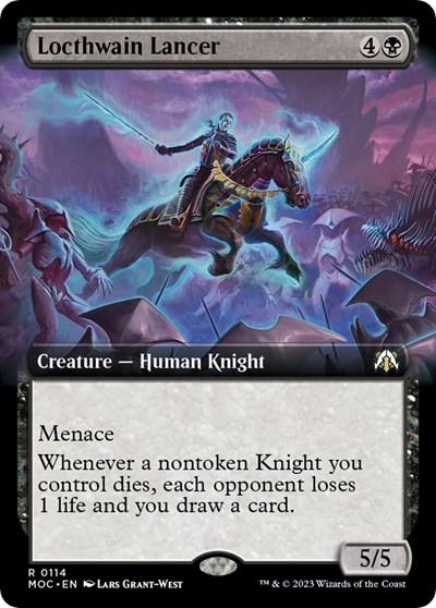 Locthwain Lancer (Extended Art) from MOC #114, Magic: The Gathering card