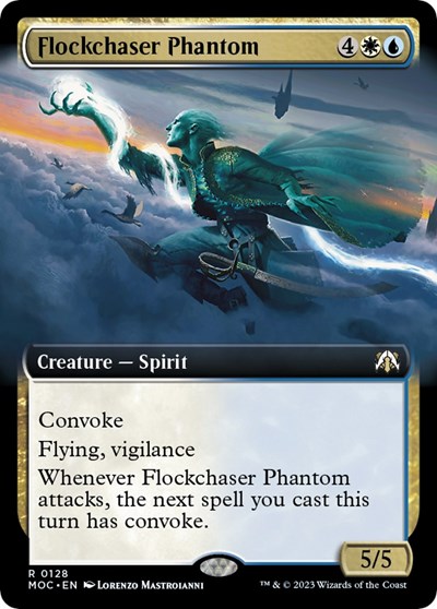 Flockchaser Phantom (Extended Art) from MOC #128, Magic: The Gathering card