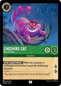 Cheshire Cat - Not All There - The First Chapter - Lorcana card