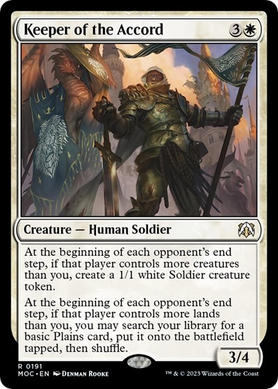 Keeper of the Accord from MOC #191, Magic: The Gathering card
