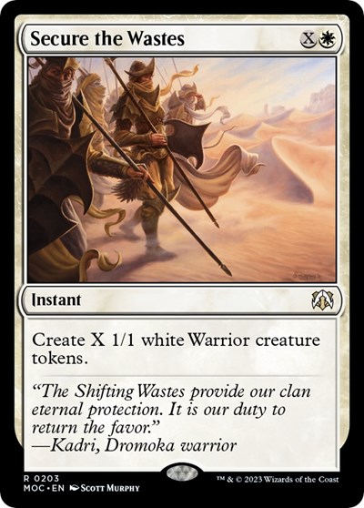 Secure the Wastes from MOC #203, Magic: The Gathering card
