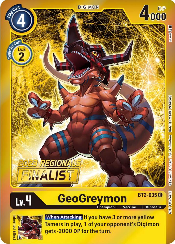 GeoGreymon 2023 Regionals Finalist (Foil)
