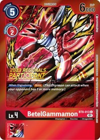 BetelGammamon (2023 Regionals Participant) - New Awakening - Digimon card