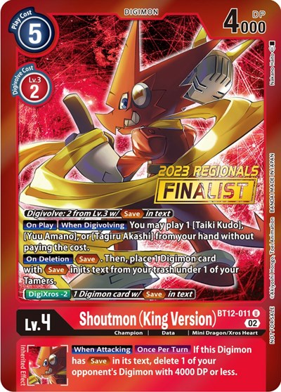 Shoutmon (King Version) (2023 Regionals Finalist) Across Time card price