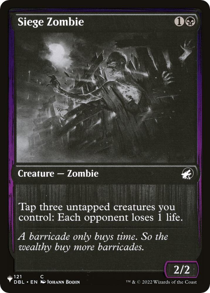 Siege Zombie #DBL-121 — The List
