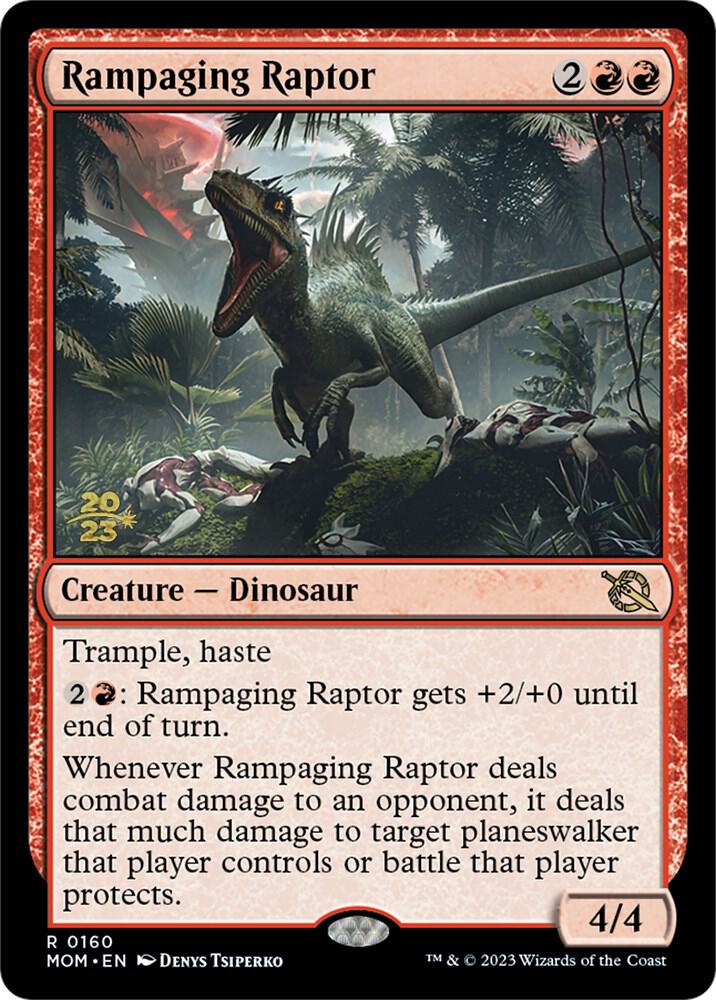 Rampaging Raptor #160s — March of the Machine Promos