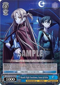 Moonlit Night Swordsmen, Asuna & Kirito (SR) - Sword Art Online Animation 10th Anniversary