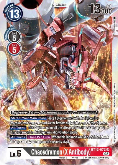 Chaosdramon (X Antibody) Across Time Super Rare Digimon card — value and price