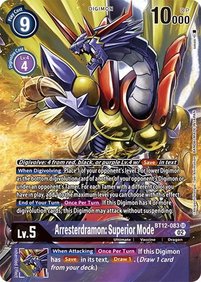Arresterdramon: Superior Mode (Alternate Art) Across Time card price