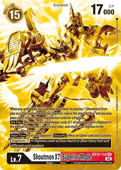 Shoutmon X7: Superior Mode (Alternate Art) (Gold) Across Time card price